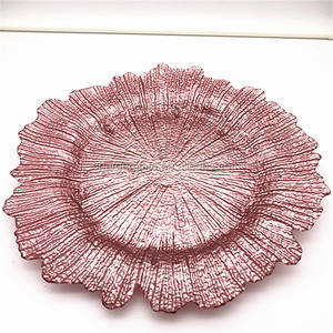 Assiettes de présentation en verre colorées pour décoration de table de mariage – Vente en gros - Product Image 5