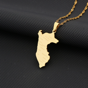 Collier en acier inoxydable doré Palestine pour hommes et femmes, style ethnique, collier de couple, accessoires transfrontaliers - Product Image 5