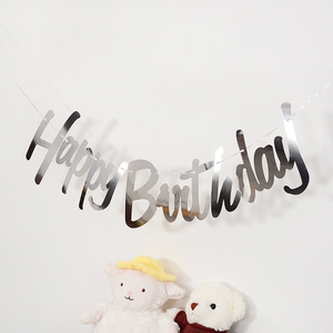 <span class=keywords><strong>Buon</strong></span> compleanno oro argento lettera Banner con caldo timbratura feste forniture per Halloween e decorazioni natalizie - Product Image 6