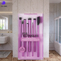 1991 Real Technique 8 pièces professionnel précis ombre à paupières pinceaux de maquillage ensemble plat ventilateur brosses marque privée pour les cils