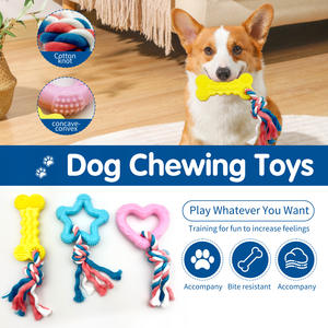 צעצועי לעיסה לחיות מחמד סיטונאי, צעצועי חבל אינטראקטיביים למשחק משיכה, צעצועי לעיסה מקוטון לכלבים קטנים - Product Image 2