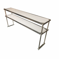 Table de travail en acier inoxydable pour cuisine commerciale, étagère certifiée NSF, étagère double niveau en inox robuste