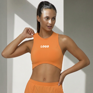 XW-WX2435 Soutien-gorge de sport pour femme, doux comme du beurre, léger, respirant, à maintien moyen, anti-choc, anti-humidité, coupe longue, style débardeur - Product Image 4