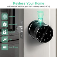 Vente chaude Numérique Smart Bouton Serrure Code D'empreintes Digitales RFID Carte BLE Intelligent TTlock WiFi Tuya Smart Door Lock