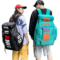 Sac à dos en denim Letter Street pour lycéens, grande capacité, style japonais et coréen, distinctif, bandoulière, polyester pour hommes
