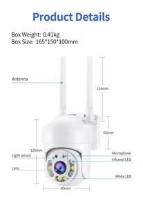 2026年ホットセール 2K 360度屋外セキュリティカメラ ナイトビジョンWiFi搭載 JT-8162/s56 CMOSメモリカード 0.5ルクス - Product Image 6