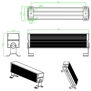 VAKESUN 100W DMX512 Ánh Sáng Sóng Nước IP65 100W Máy Giặt Tường DMX512 Chiếu Động Cao Cấp Đại Dương Màu Xanh - Product Image 4