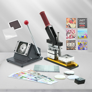 Emblema do quadrado 2*2 polegadas que faz o ímã da máquina que faz a máquina + cortador + 250 Pcs Material do ímã do refrigerador