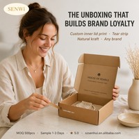 Boîte d'expédition personnalisée en kraft avec bande déchirable, impression personnalisée sur le couvercle intérieur, impression sur toute la surface pour l'emballage d'abonnements de la marque Eco DTC