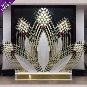 Hot Selling <b>White</b> Decor Floral <b>Acrylic</b> Stage Stand Decoration Round Circle Panel Wedding Backdrop - Product Image 2