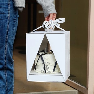 Đôi Mở Xách Tay 6 <span class=keywords><strong>8</strong></span> Inch Trong Suốt Sinh Nhật Ngược Bánh Bao Bì Hộp Tiramisu Mousse Bánh Hộp - Product Image 2