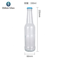 Bouteille de bière en verre transparent vide de 330 ml (33 cl, 12 oz) pour soda et jus, prix de gros abordable