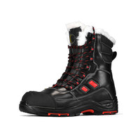 Bottes de sécurité en fourrure et laine chaudes et résistantes au froid pour l'hiver, semelle extérieure en caoutchouc antidérapante, chaussures de sécurité industrielles pour la saison des neiges et le froid
