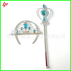 Childrens Blue Crown <b>Magic</b> Wand <b>Set</b> Plastic Costume Accessory Birthday Party Prop - Product Image 1