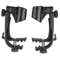 Support de microphone réglable à 180 degrés en plastique à clipser sur le rebord de la fût de batterie pour microphones