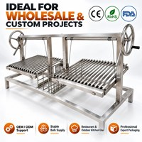 Grill professionnel Santa Maria avec deux grilles réglables indépendamment et deux volants manuels