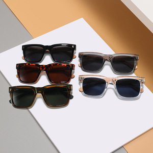 Lunettes de soleil unisexes transfrontalières, monture carrée noire, verres PC TAC, protection UV400 polarisée, style conduite - Product Image 2