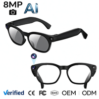 Nouvelles lunettes intelligentes IA 2026 : appels vidéo et traduction vocale en temps réel, caméra HD 8MP, résolution 1080P, double haut-parleur