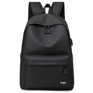 Klasik tasarım su geçirmez laptop sırt çantası şarj portu hafif kolej okul siyah bookbag açık rahat sırt çantası - Product Image 1