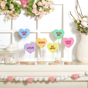 Support en bois en forme de cœur, décoration de la Saint-Valentin, support d'amour, fait main, décoration de table de fête, usage domestique, 1 à 20 pièces - Product Image 3