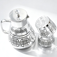 Ensemble de 7 pièces de verrerie de luxe pour restaurant, avec bordure dorée, comprenant bouilloire, carafe à thé et café, et ensemble de verres à eau et jus, prix usine