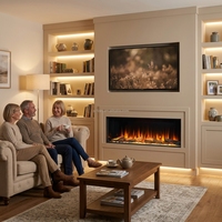 Cheminée électrique LED moderne 750W et 1500W avec flamme décorative 3 faces pour usage domestique et hôtelier – Vente en gros fabricant