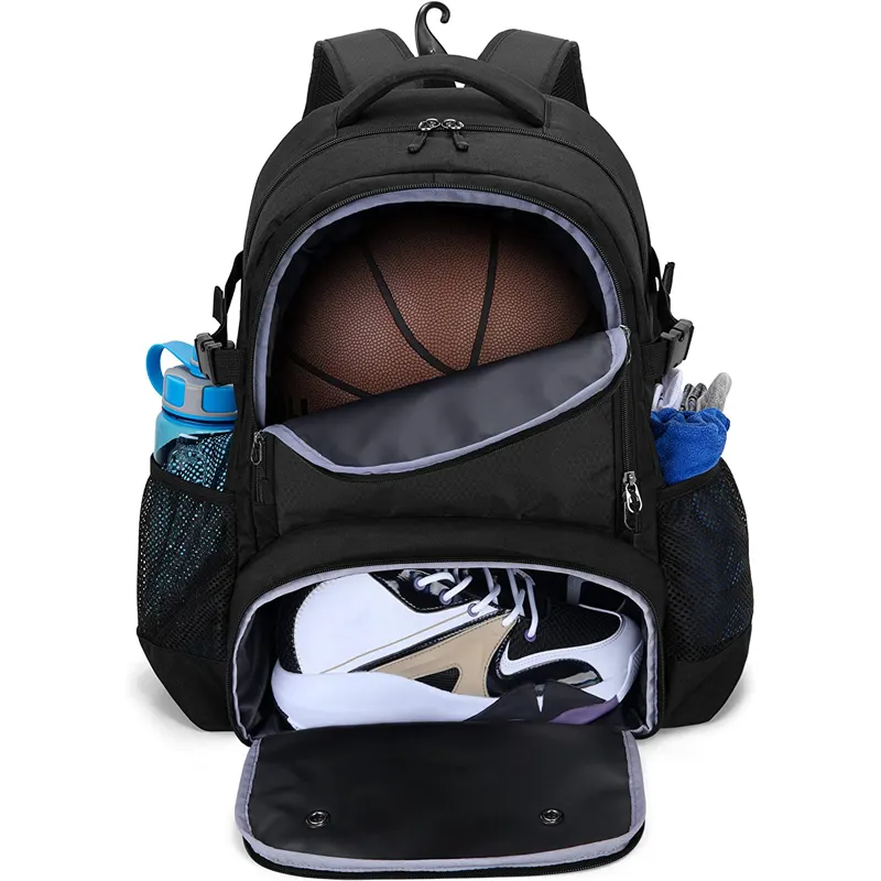 حقيبة ظهر عملية لكرة السلة مع جزء حذاء كروي للحقيبة الرياضية