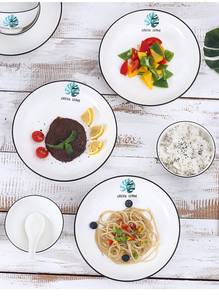 Ensemble d'assiettes à dîner en céramique de porcelaine fine blanche 16 pièces hôtel et fête de mariage vaisselle élégante ustensiles de salle à manger pour mariage et événement - Product Image 4