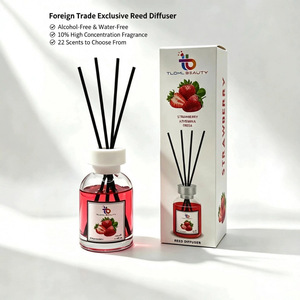 Difusor sin llama con aroma floral frutal para uso en interiores del hogar, difusor <span class=keywords><strong>de</strong></span> fragancia <span class=keywords><strong>de</strong></span> larga duración con varillas <span class=keywords><strong>de</strong></span> ratán. - Product Image 2