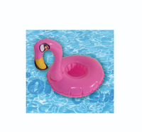 Accessoires de piscine Porte-boissons flottant rond en PVC Flamant rose Porte-gobelets gonflable pour piscine Porte-gobelets de plage
