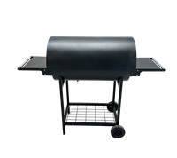 Barbecue au charbon de bois NL Modern Premium avec structure pliable en fer thermolaqué, roulettes et table double face pour usage domestique et extérieur