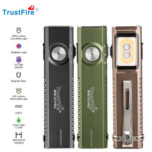 Lampe torche portable EDC TrustFire Ultra Slim 2050LM MINIX3 PRO 6 en 1 avec laser vert, UV 365nm, pour scorpions et détection d'urine d'animaux, lampe plate - Product Image 1