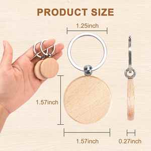 Llavero de Madera Personalizado - Anillo y Etiqueta para Llaves de Madera, Ideal para EDC o Regalo Promocional - Product Image 3