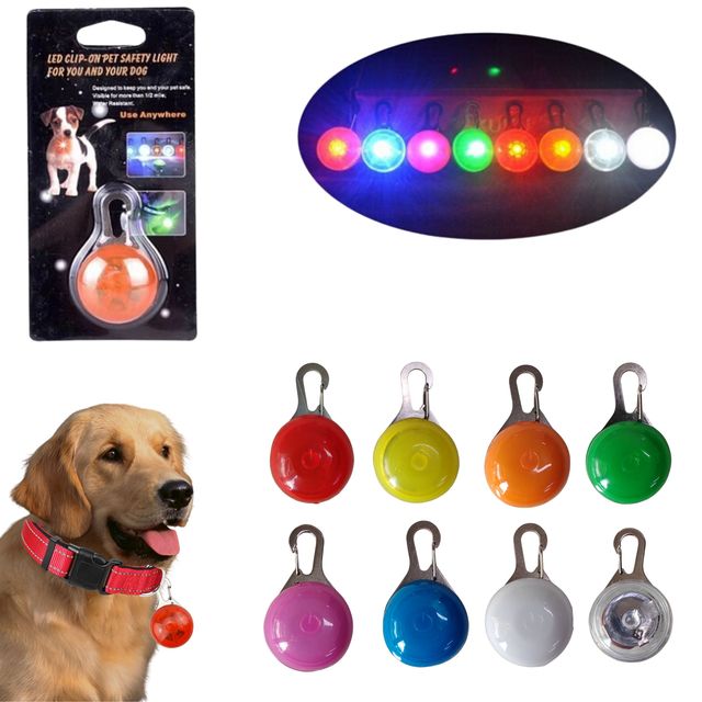 Dog LED Clip on Pet Collar Night Safety Flash Light Pet Pendant Circular Blinker for Stadium Concert