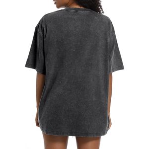 FOXA Paquete de 2 Camisetas Extra Grandes con Lavado Ácido para Mujer, de Algodón, Corte Holgado, Estilo Vintage, para Gimnasio, Entrenamiento, Camisetas Básicas - Product Image 5