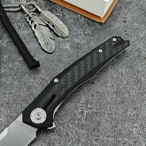 Cuchillo de Bolsillo Plegable de Fibra de Carbono 0707 para Caza, con Hoja de Acero Inoxidable D2 de 3.23 Pulgadas, Herramienta EDC para Camping - Product Image 4