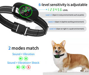 <span class=keywords><strong>Collier</strong></span> de dressage électrique pour <span class=keywords><strong>chien</strong></span> étanche IP67, 6 niveaux, anti-aboiement, intelligent, grand écran numérique, lumière respirante - Product Image 6