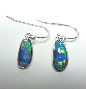 Boucles d'oreille plaqué argent, boucles d'oreille en pierre précieuse, luxueux, couleur opale, artisanat, livraison gratuite - Product Image 2