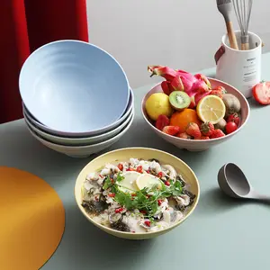 4 Stück leichtes Geschirr unzerbrechliches Geschirr-Set Getreide Dessert Salat Reis Obst Weizenstroh Schalen