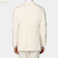 Ensemble de smoking 2 pièces blanc crème de qualité supérieure pour homme : Tissu extensible TR élégant à revers châle, lavable en machine, idéal pour mariage et gala