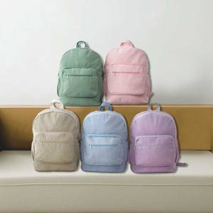 Großhandel Personalisierter Bestickter Windel-Schulrucksack mit Monogramm Cord-Rucksack Wickeltasche - Product Image 1