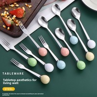 Ensemble de couverts en acier inoxydable avec poignée colorée pour enfants, idéal pour gâteaux, desserts, fêtes, cadeaux, vente en gros