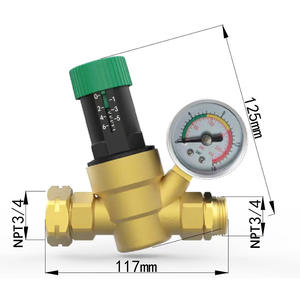 Vannes de réduction de pression réglables pour l'eau, le gaz, l'huile, les conduites de jardin, l'aménagement paysager, utilisation électrique, manuelle, à bille, sécurité avant tout - Product Image 1