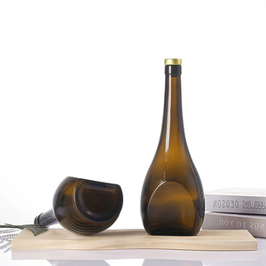 <span class=keywords><strong>Botella</strong></span> de vino vacía de barriga grande única y elegante personalizada al por mayor, <span class=keywords><strong>botella</strong></span> de champán marrón de cristal de 750ml con tapas - Product Image 6