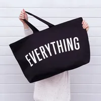 Sac fourre-tout en toile extra large avec logo personnalisé, sac à bandoulière en toile de coton épaisse et résistante, sac de voyage et de shopping pour femmes