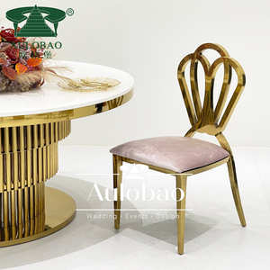 ห้องรับประทานอาหารเจ้าหญิงด้านหลังสแตนเลสสีทองเก้าอี้จัดงานแต่งงาน - Product Image 2