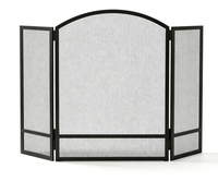 Paravent de cheminée pliable à 3 panneaux en fer robuste, écran de protection décoratif pour foyer, vente en gros