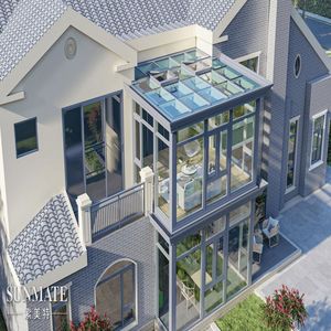 Véranda solaire écologique en verre, <span class=keywords><strong>solarium</strong></span> en aluminium à haute efficacité énergétique avec système <span class=keywords><strong>de</strong></span> rupture <span class=keywords><strong>de</strong></span> pont thermique pour une durabilité accrue - Product Image 3