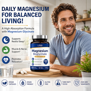 Capsules de glycinate de magnésium 500 mg pour la récupération musculaire, la santé cérébrale, le soutien immunitaire et cardiaque, dose personnalisable (2 capsules par...). - Product Image 4