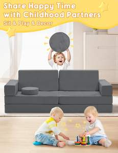 14 pièces canapé sectionnel pour enfant meubles <span class=keywords><strong>de</strong></span> salle <span class=keywords><strong>de</strong></span> jeux plancher créatif imaginatif canapé en mousse modulaire pour enfants avec housses souples - Product Image 2